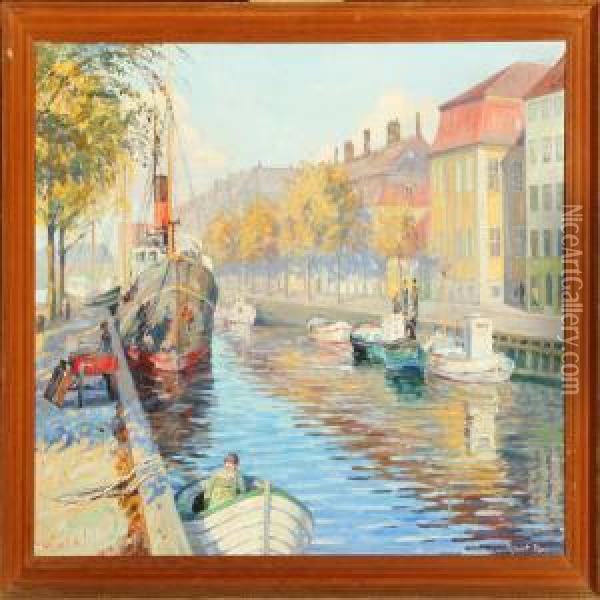 Scenery From Christianshavn, Copenhagen Oil Painting - Robert Panitzsch