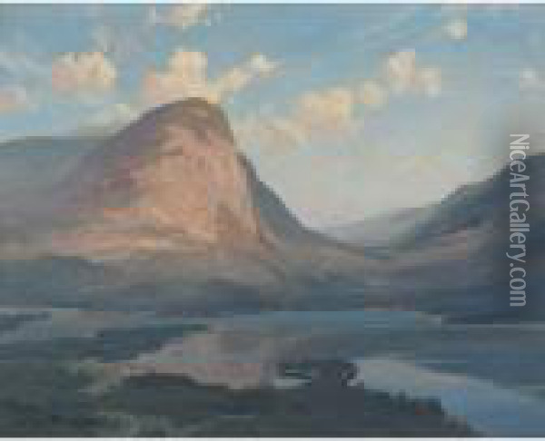 Alberta Lakes Oil Painting - Eric John Benson Riordon