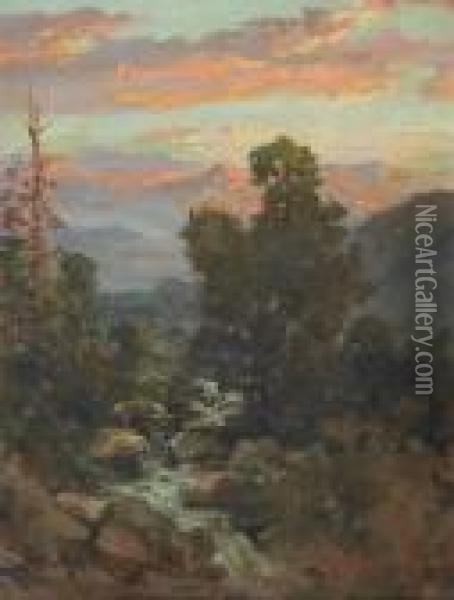 Sunset In The Sierras Oil Painting - John Bond Francisco