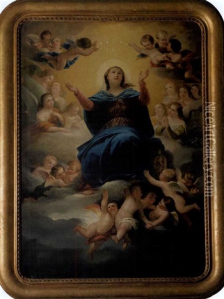 Ascension Of The Virgin Oil Painting - Constantino Brumidi
