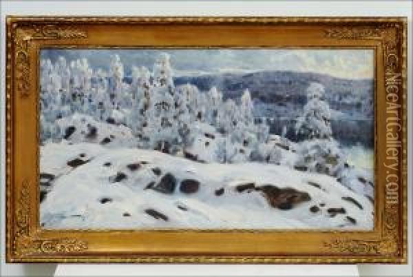 Talvipaiva- Vinterdag Oil Painting - Mikael Stanowsky