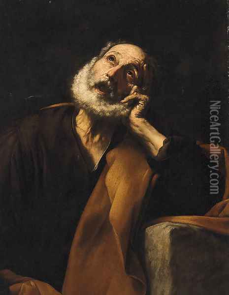 The Penitent Saint Peter Oil Painting - Juseppe De Ribera