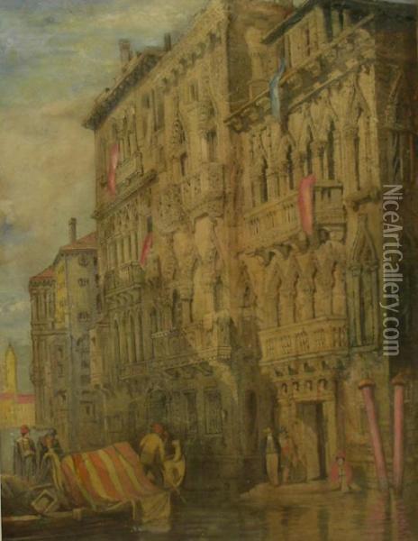 Palazzo Contairini-fasan Venice Oil Painting - Samuel Prout