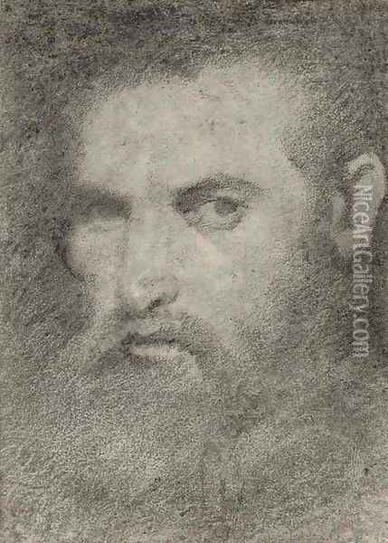 Head of a bearded man, in three-quarter profile to the left Oil Painting - Giovanni Girolamo Savoldo