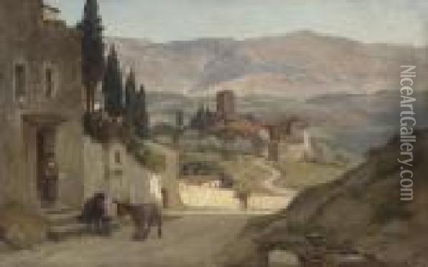 Near Perugia Oil Painting - Elihu Vedder