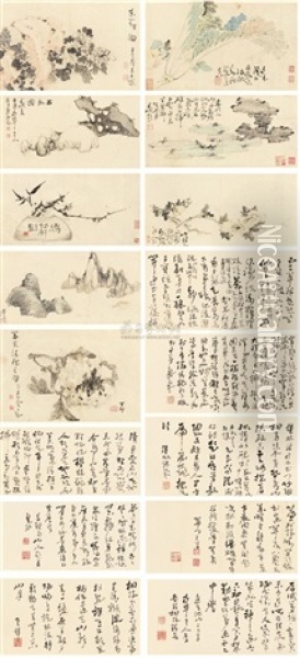Painting And Calligraphy (suite Of 16) Oil Painting -  Gao Fenghan