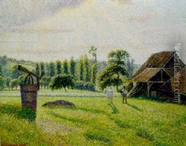 Briqueterie A Eragny Oil Painting - Camille Pissarro