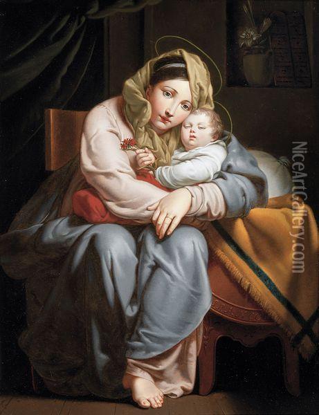 La Vierge Et L'enfant Oil Painting - Ange Francois