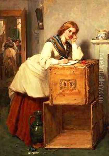 Lady Writing a Letter Oil Painting - Thomas Faed