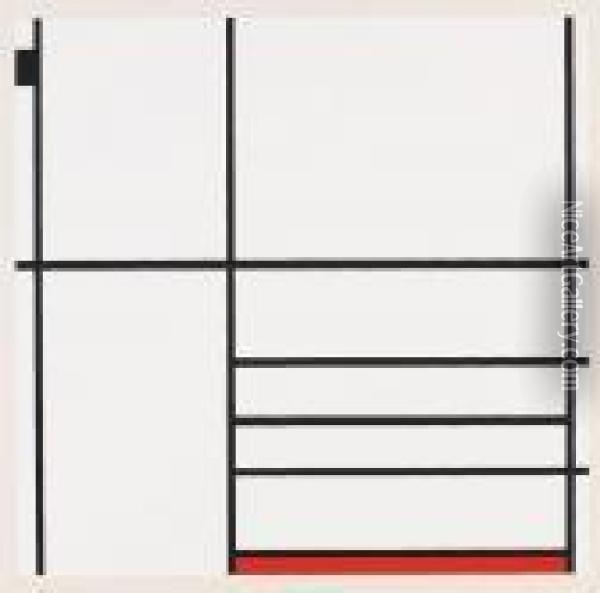 Nach - Composizione Con Rosso E Nero Oil Painting - Piet Mondrian