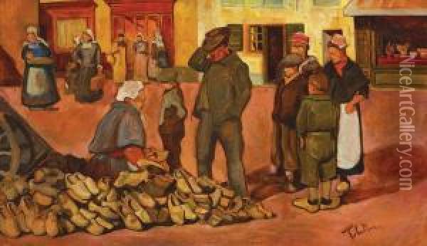The Shoe Sale Oil Painting - Erno Tibor