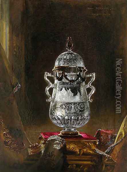 Crystal rock vase Oil Painting - Blaise Alexandre Desgoffe
