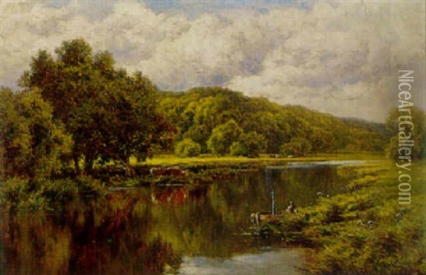 Silent Waters Oil Painting - Henry H. Parker