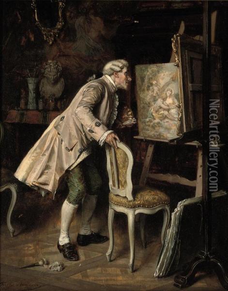The Finishing Touches Oil Painting - Louis Georges Brillouin