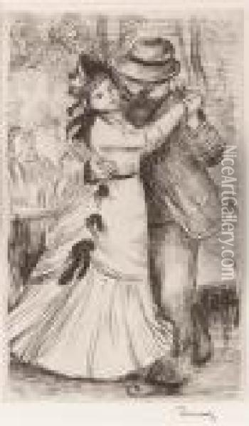 La Danse A La Campagne, 2 Oil Painting - Pierre Auguste Renoir