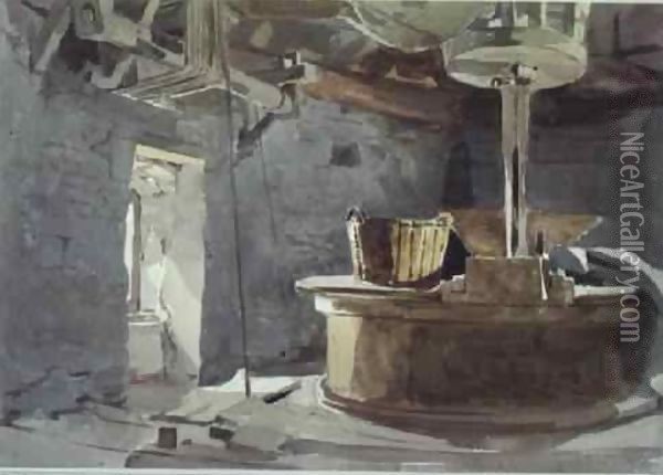 The upper floor of the windmill on the battlefield of Crecy Oil Painting - John Absolon