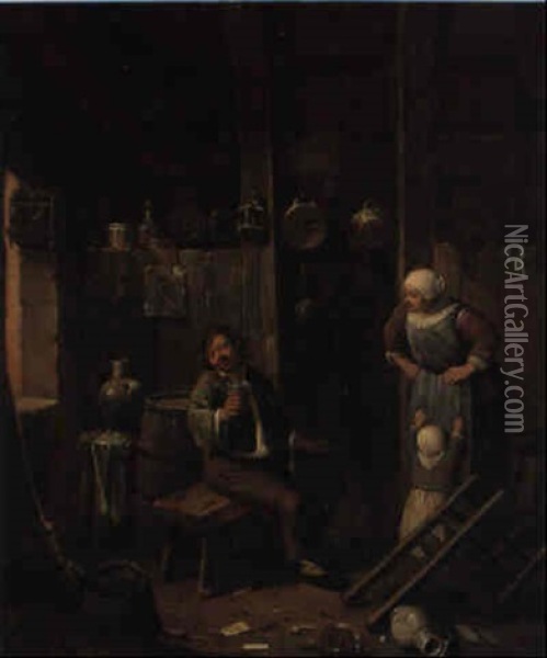 Genreszene Oil Painting - Cornelis Pietersz Bega