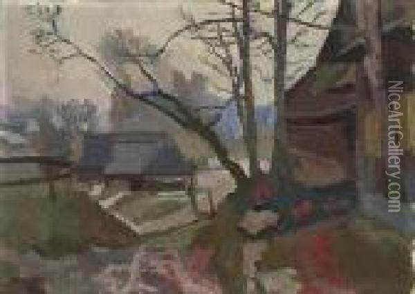 Pejzaz Wiejski, Ok. 1940 Oil Painting - Stanislaw Kamocki