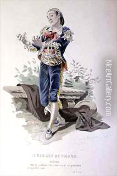 Figaro in 'The Marriage of Figaro' (Act V Scene 3) Oil Painting - Emile Antoine Bayard
