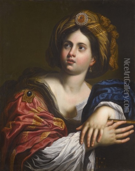 A Sibyl Oil Painting - Domenico Zampieri (Il Domenichino)