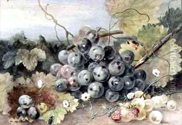 Grapes and Strawberries Oil Painting - Anne Frances Byrne