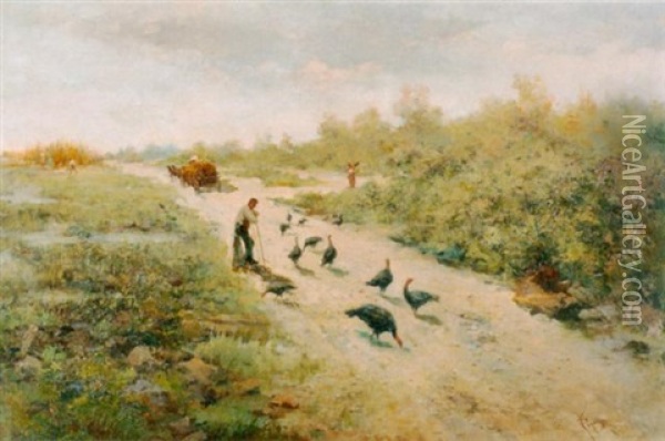 Sommerliche Feldlandschaft Oil Painting - Giuseppe Pogna