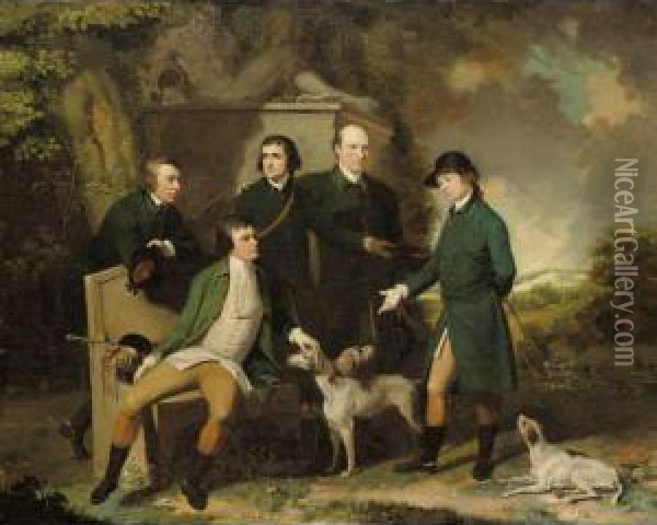 Group Portrait Of Edmund, 7 Oil Painting - John Hamilton Mortimer