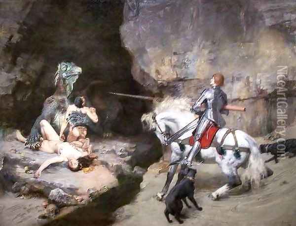St George and the Monster Oil Painting - Gustave Surand