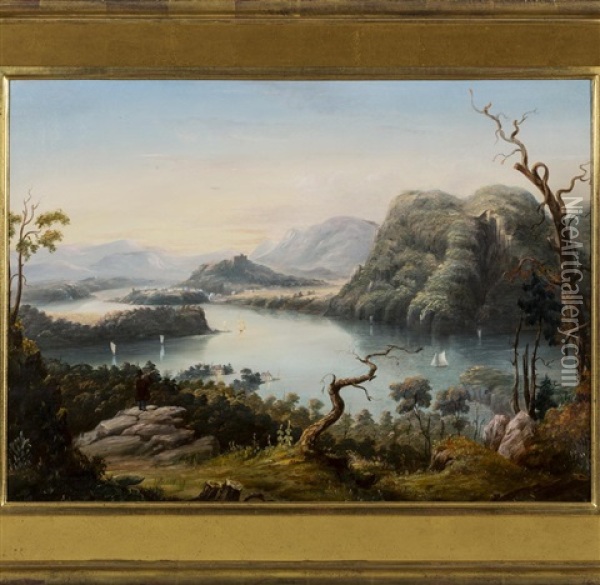 View Of West Point From Bull Hill On The Hudson River Oil Painting - Victor de Grailly