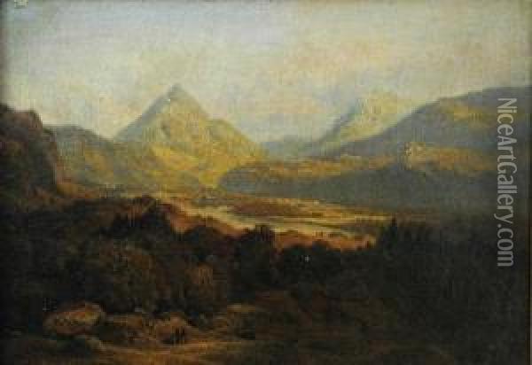 Pejzaz Gorski Oil Painting - Johann Friedrich Stock