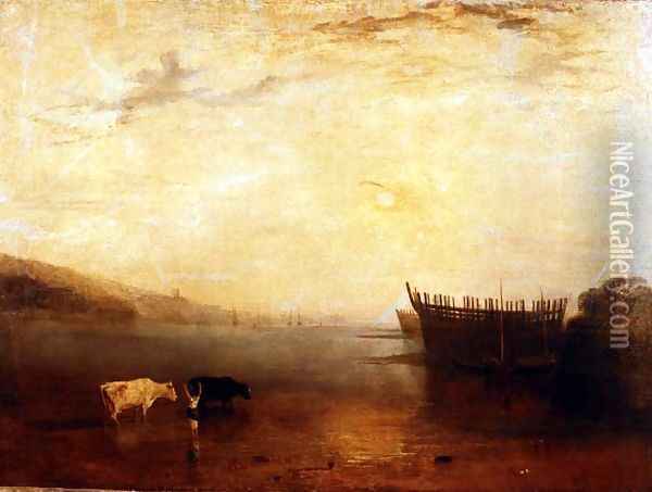 Teignmouth Harbour, c.1812 Oil Painting - Joseph Mallord William Turner