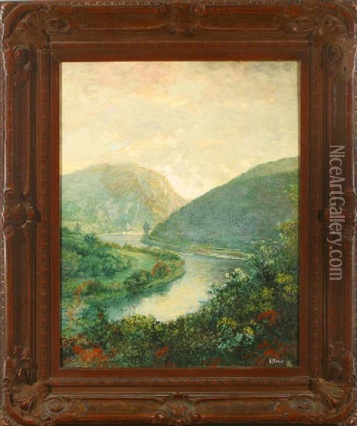 River Landscape Oil Painting - Hamilton Irving Marlatt