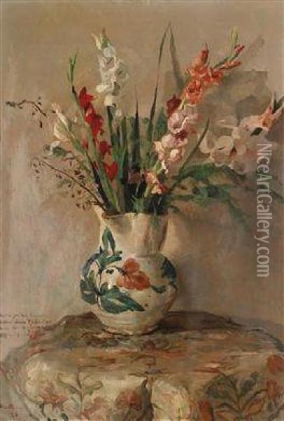 Still Life With Flowers Oil Painting - Giuseppe Amisani