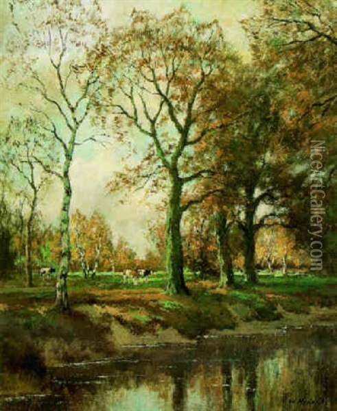 Reflections At Laren Oil Painting - Willem Hendriks