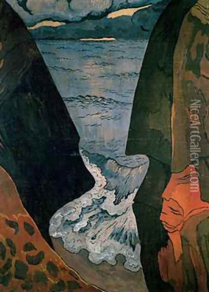 Cliffs near Camaret Oil Painting - Georges Lacombe
