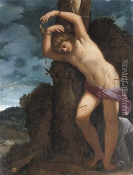 Saint Sebastian Oil Painting - Giacomo Cavedone