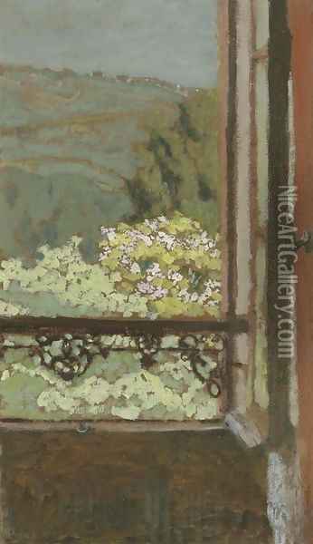 La fenetre ouverte sur les arbres en fleur Oil Painting - Jean-Edouard Vuillard