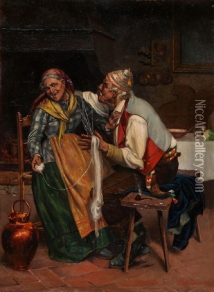 Scherzendes Bauernpaar Oil Painting -  Pal (Jean de Paleologue)