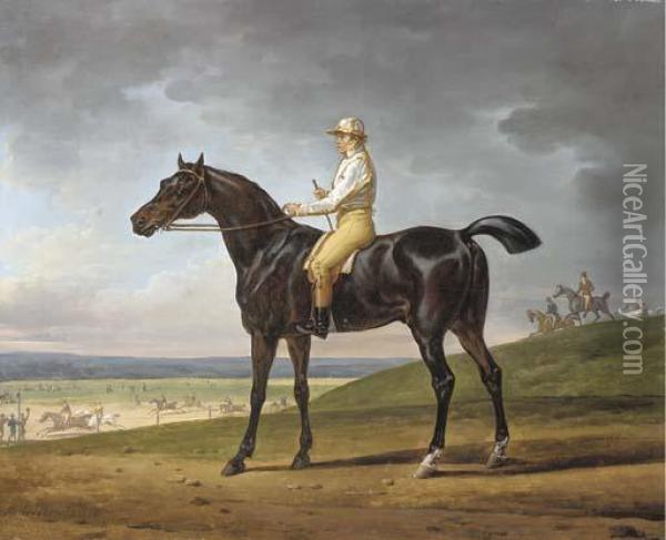 Lord Lowther's Busto With W. Wheatley, Up At Newmarket Oil Painting - Carle Vernet