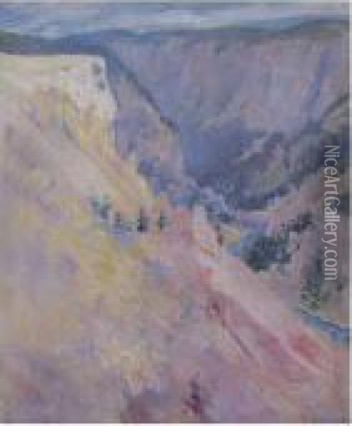 Yellowstone Park Oil Painting - John Henry Twachtman