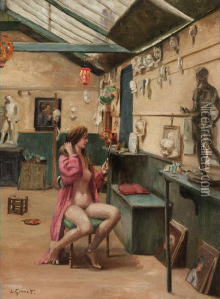 Slade School Cast Room, Mrs Avril M. Burnleigh Oil Painting - Louis Ginnett
