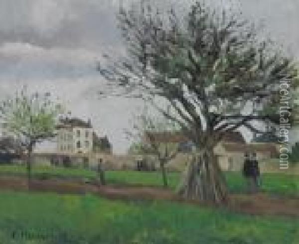 Pommiers A Pontoise, La Maison Du Pere Gallien Oil Painting - Camille Pissarro