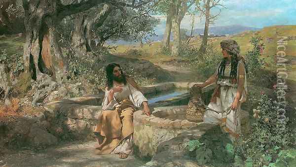 Christ and the Samaritan Woman Oil Painting - Henryk Hector Siemiradzki