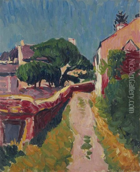 Country Lane, Brittany Oil Painting - Roderic O'Conor