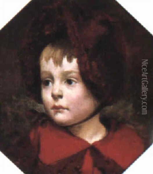 Portrait De Suzanne, Fille De L'artiste Oil Painting - Louis Robert Carrier-Belleuse