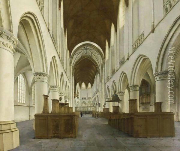 Haarlem The Interior Of The St. Bavo Oil Painting - Isaak Nickelen