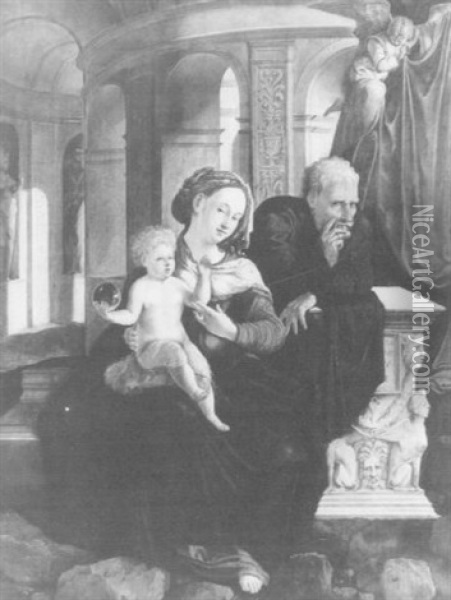 The Holy Family Oil Painting - Jan Van Scorel