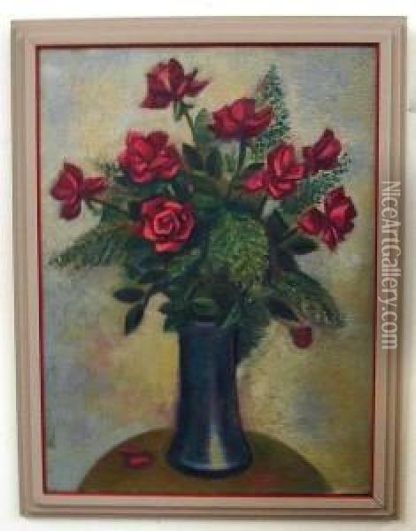 Roses- Floral Still Life Oil Painting - Josef Zink