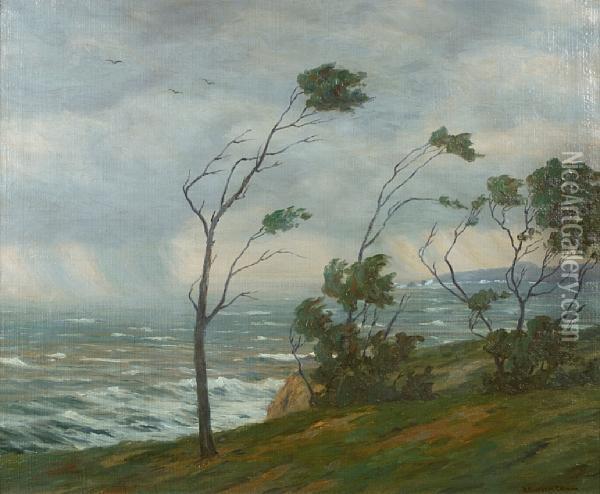 Storm Along The Coast Oil Painting - Roi Clarkson Colman