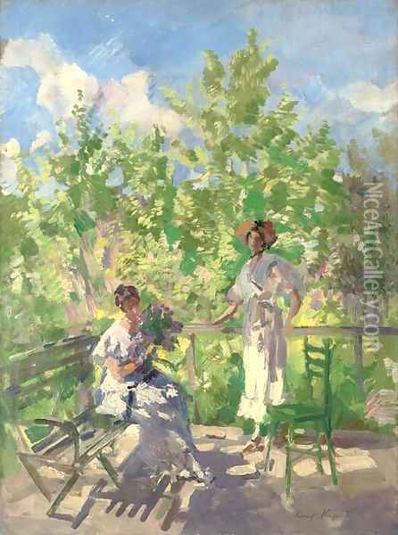 Afternoon tea on the terrace Oil Painting - Konstantin Alexeievitch Korovin